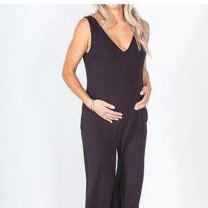 Waverles Anywear Maternity Jumpsuit in Onyx